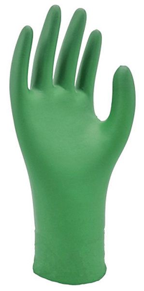 Boite de 100 gants de protection chimique jetables en nitrile vert TL - SHOWA - 6110PF-T.L