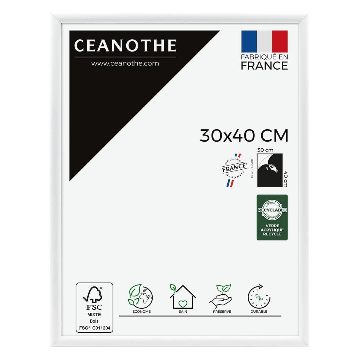 ESSENTIEL - Cadre photo exposition blanc 30x40 cm résine recyclée
