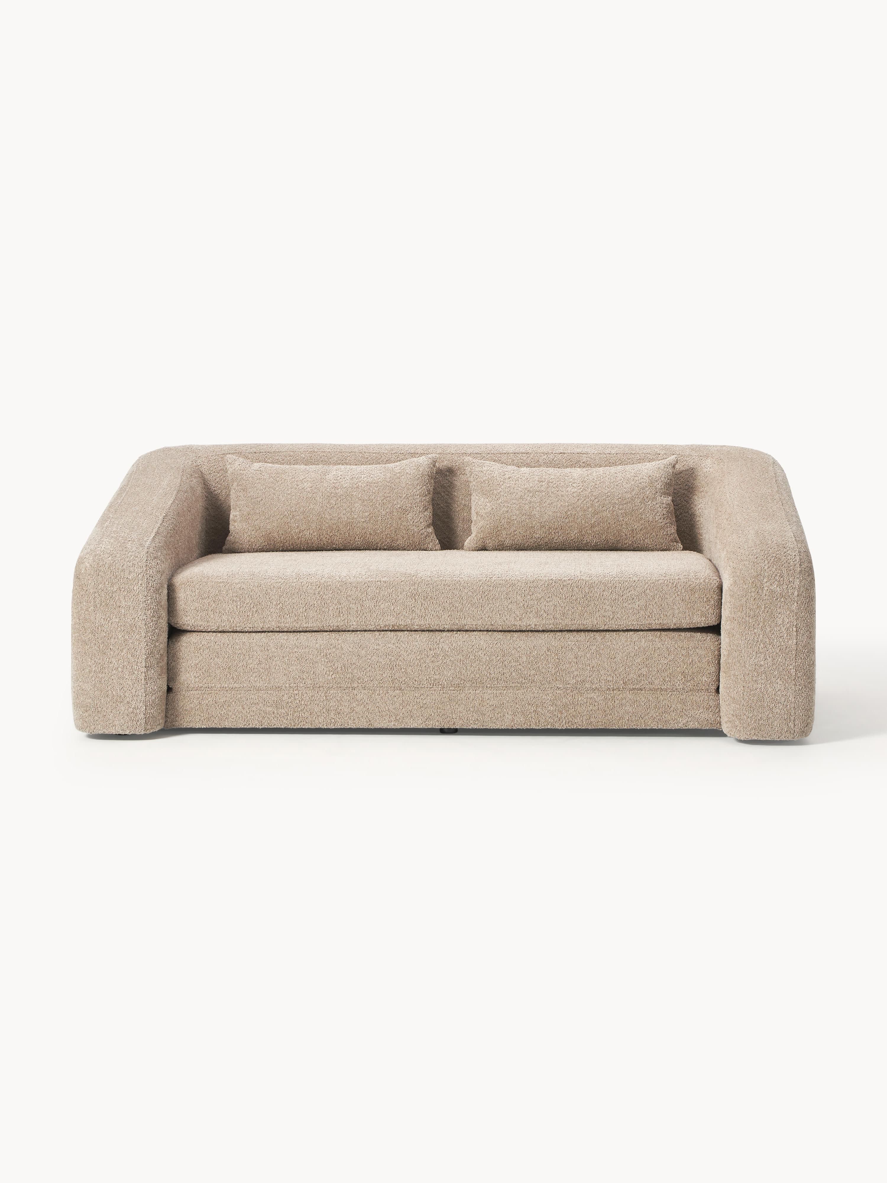 Schlafsofa Eliot (2-Sitzer) aus Teddy-Bouclé