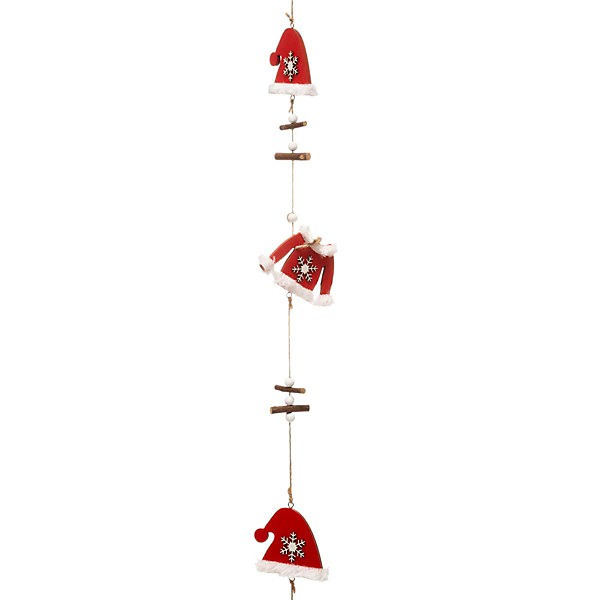 Guirlande de Noël Rouge Bonnet / Manteau 150 cm - Atmosphera
