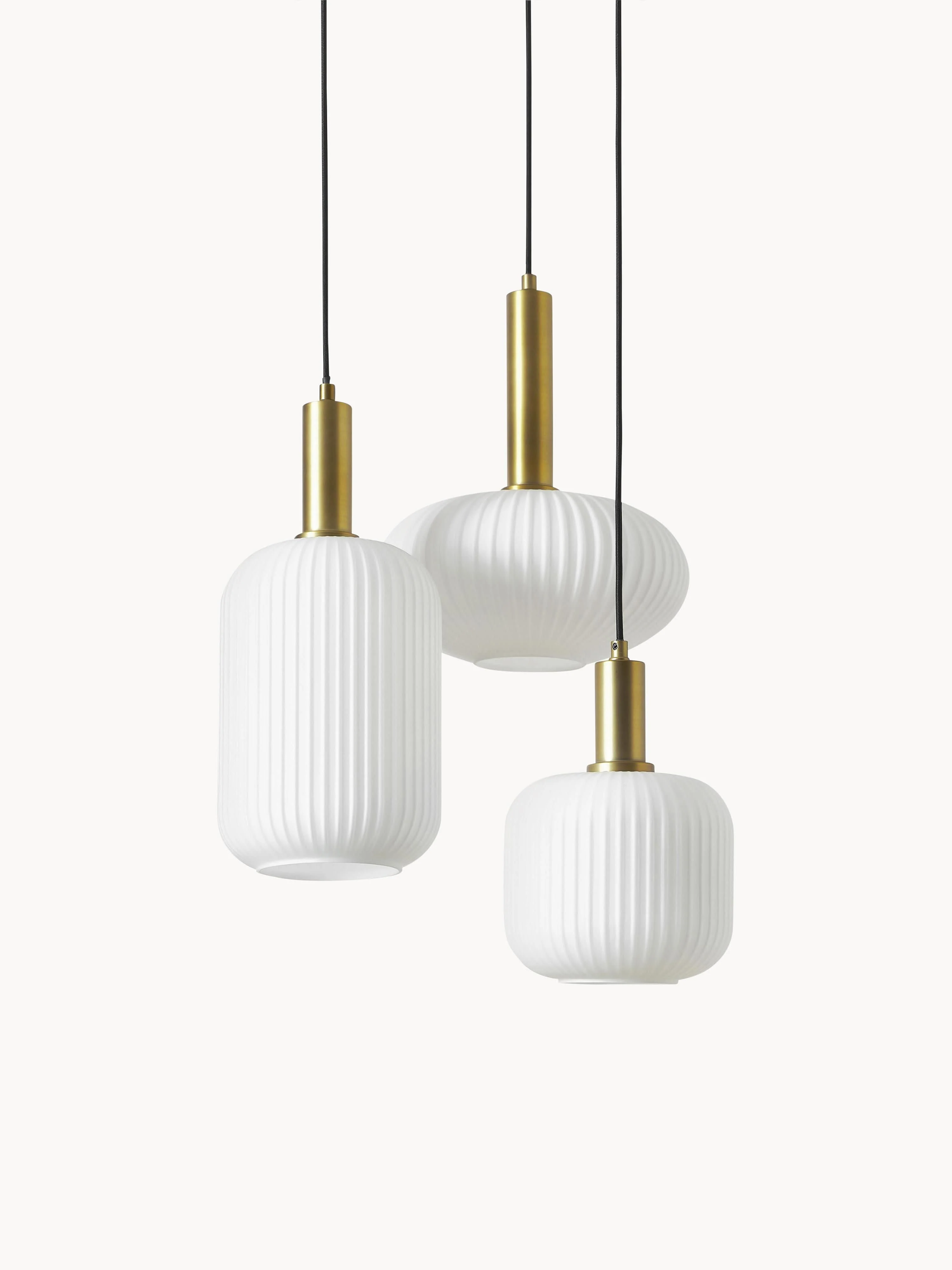 Cluster-Pendelleuchte Candela aus Opalglas