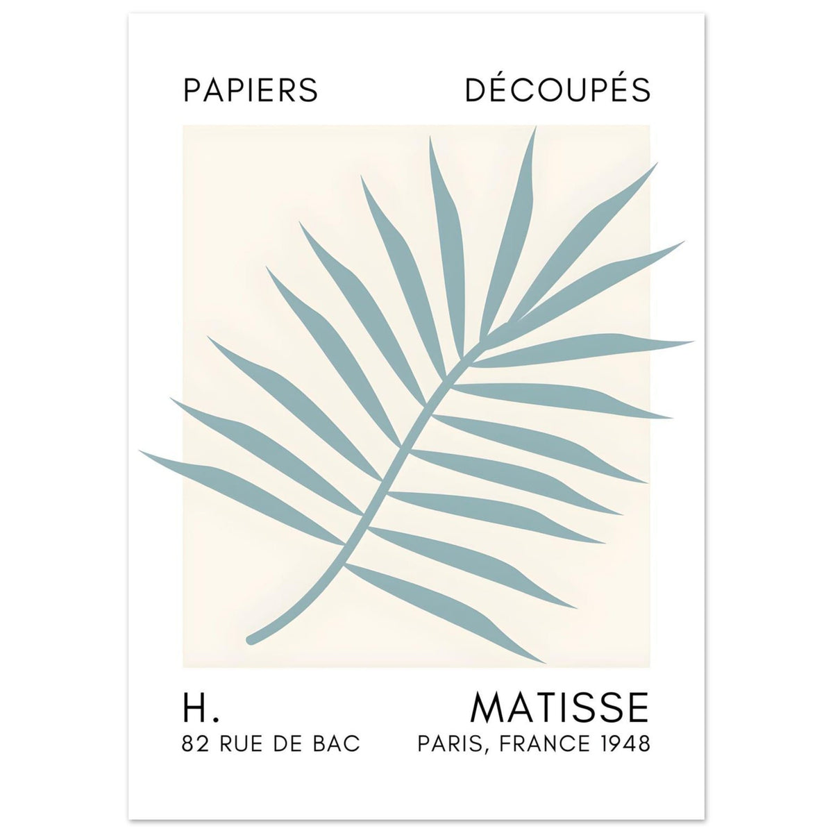 Artfulprints Poster Matisse – Floral reef turquoise  - 50x70 cm - Turquoise