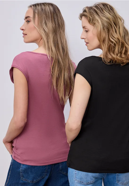 Basic Shirt mit Boatneck im 2er-Pack