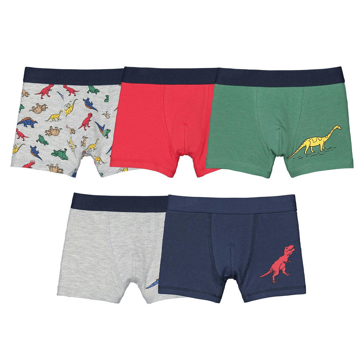 Lot de 5 boxers, motifs dinosaures