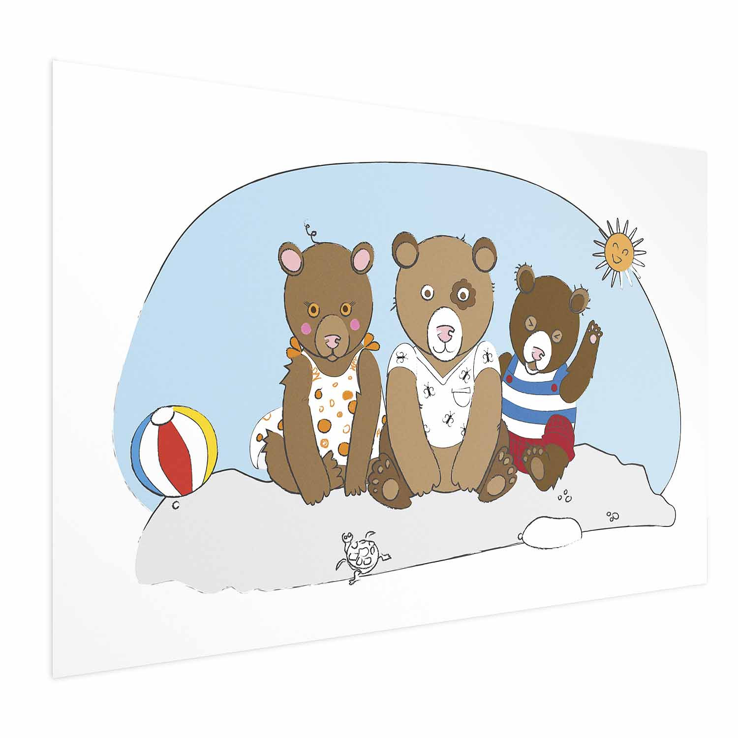 Plakat Misie na plaży 30x21 cm