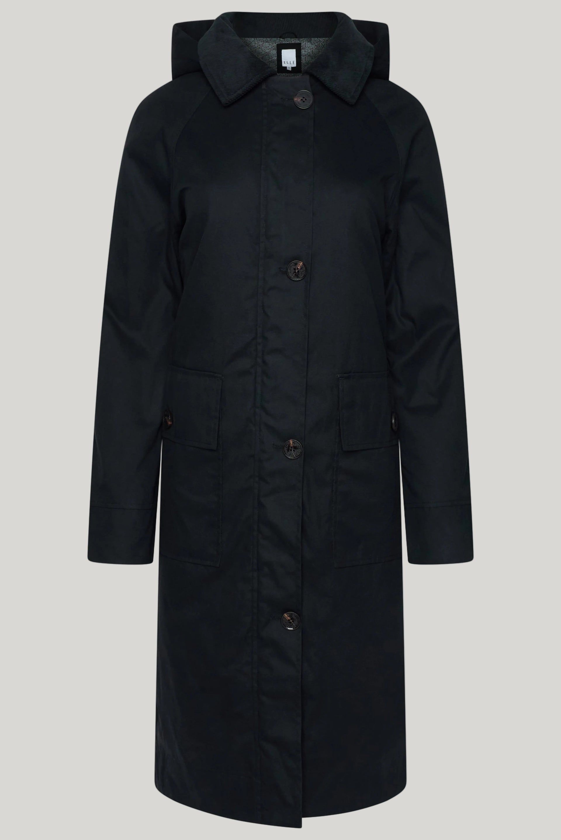 ELLE Waxed Cotton Long Coat