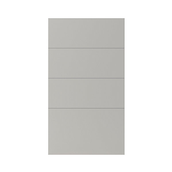 Façade de cuisine 3 tiroirs et 1 casserolier Stevia gris mat l. 40 cm x H. 72 cm GoodHome