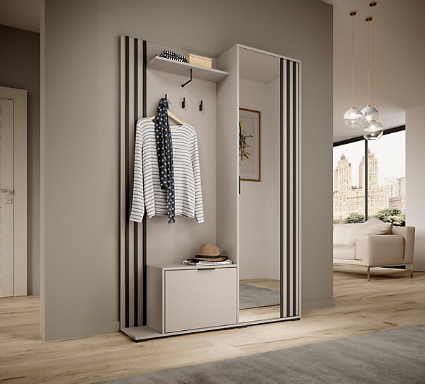 Minio go for it, Ensemble vestiaire NEL, avec miroir, 131 cm, cachemire