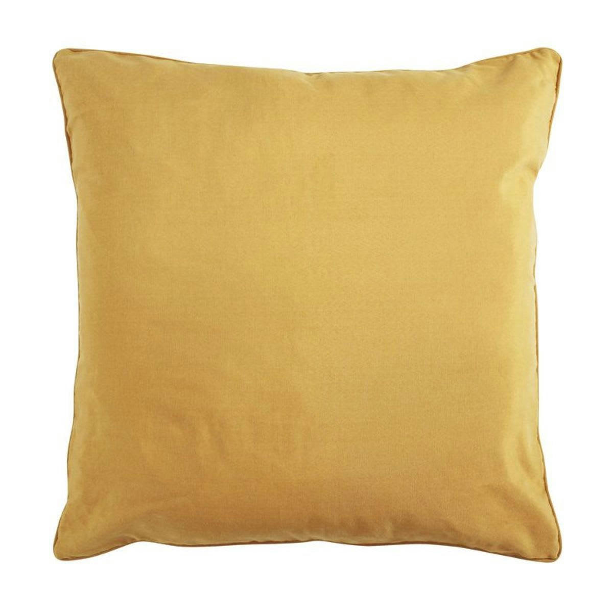 COTTON - Coussin de sol en polycoton jaune 70x70