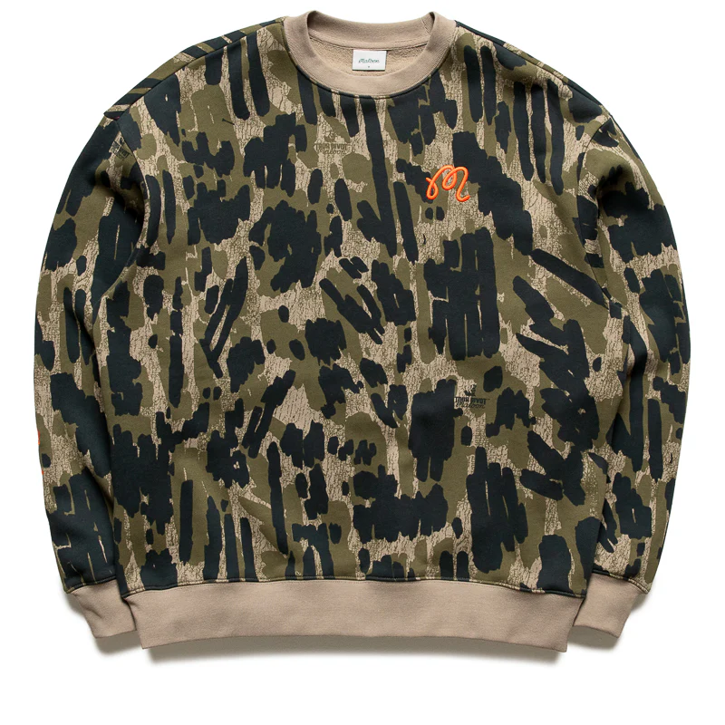 Malbon Golf Tour Divot Range Sweatshirt - Bark Camo