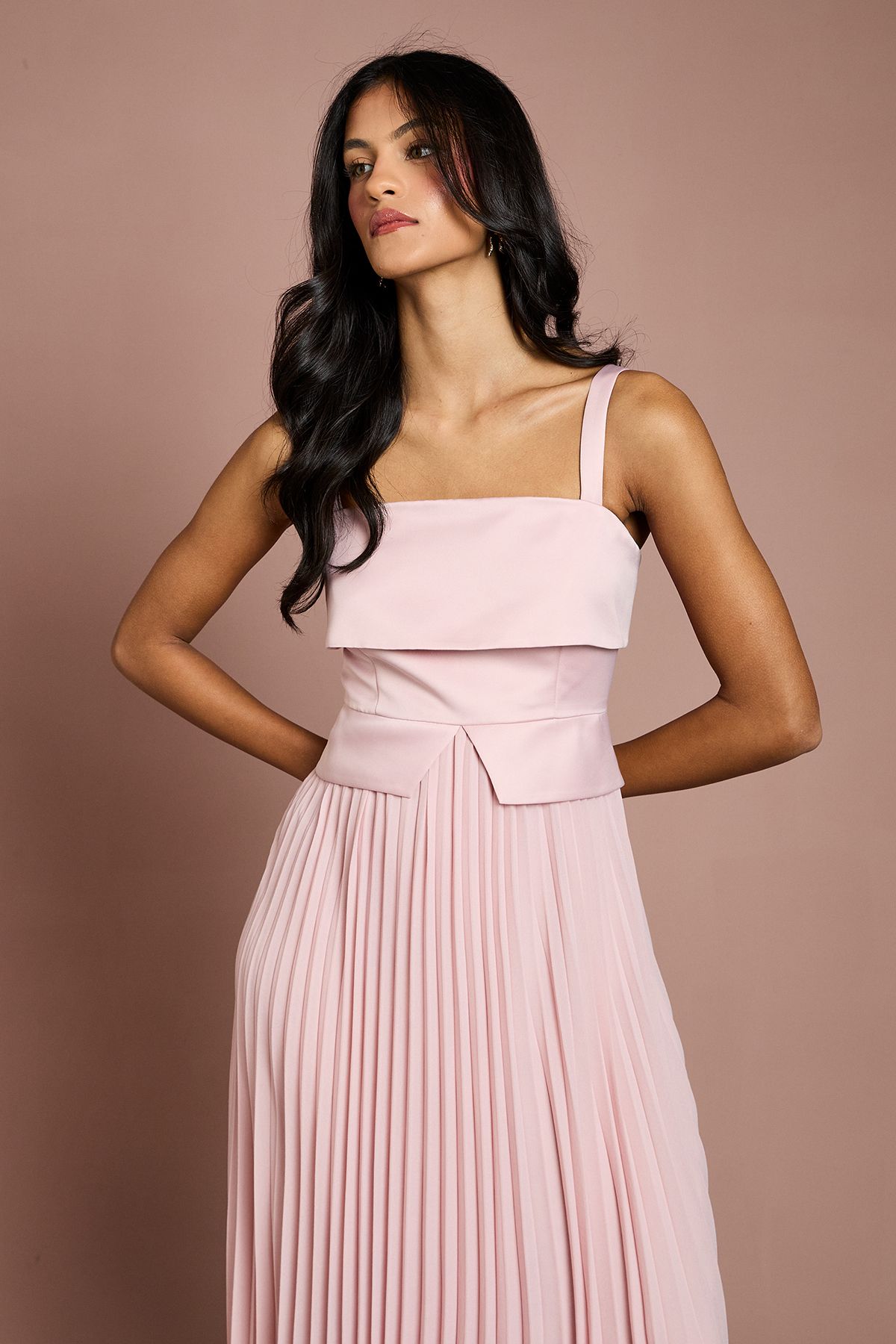 Coast Petite Square Neck Midi Dress