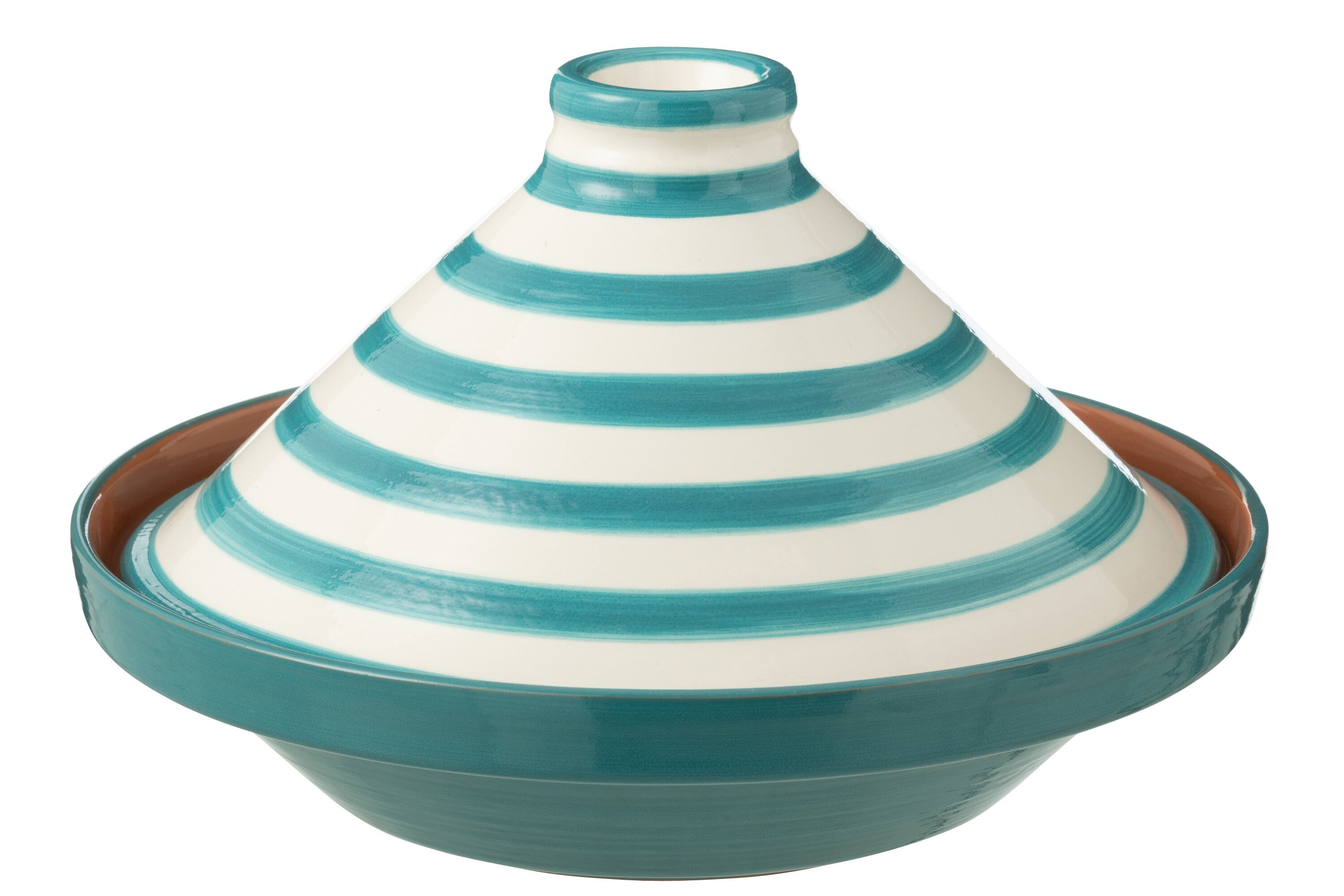 J-Line tajine Granada Stripes - keramiek - wit aqua