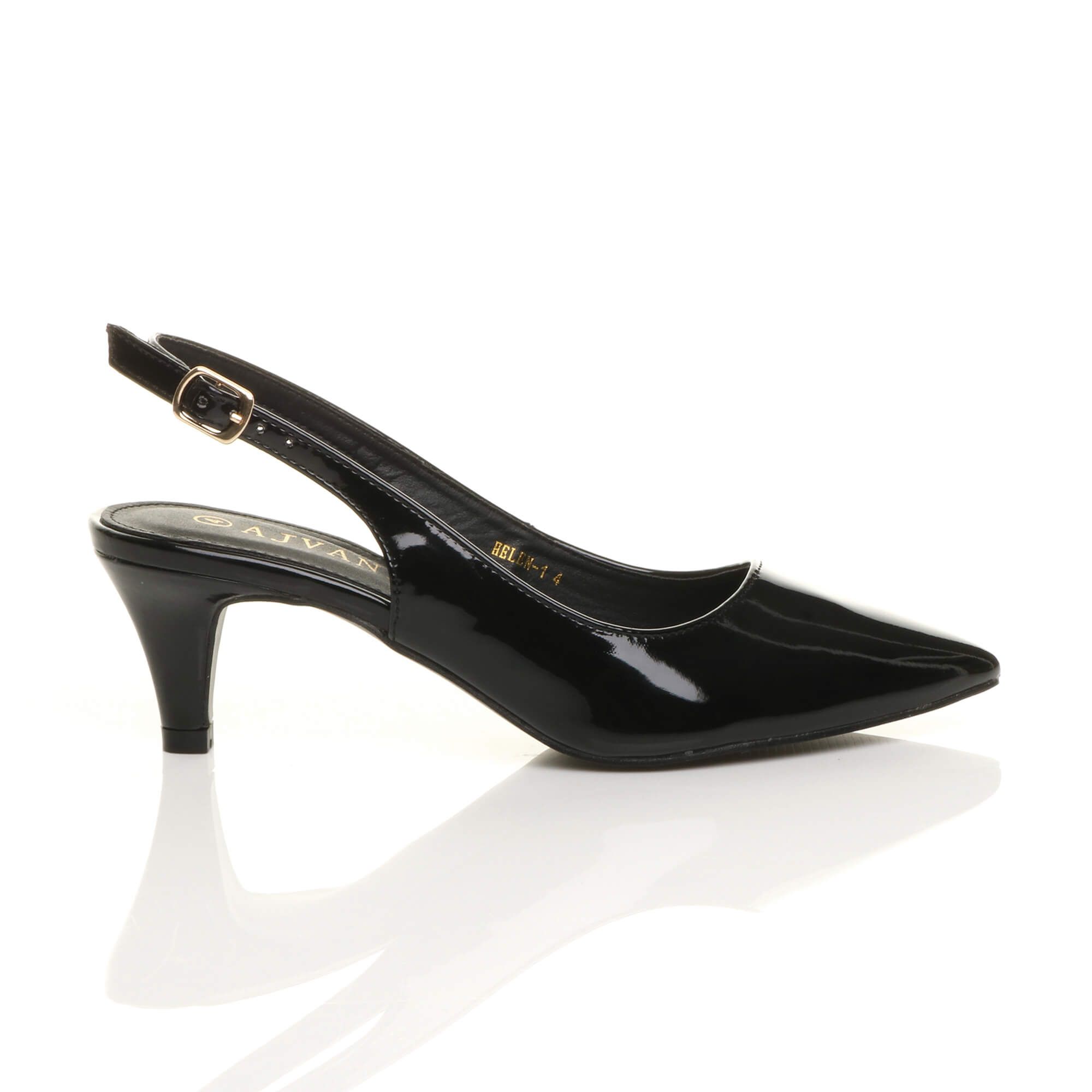 AJVANI Mid Heel Slingback Pointed Toe Court Shoes