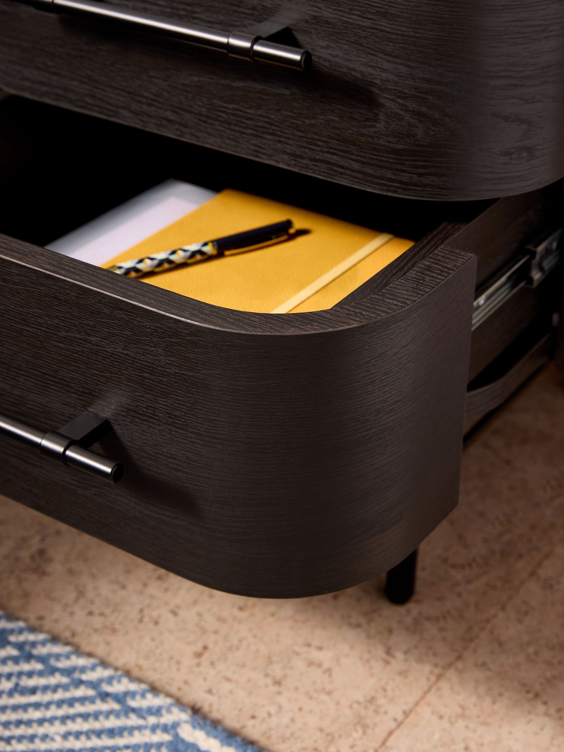Zeke Bedside Table in Dark Oak Effect