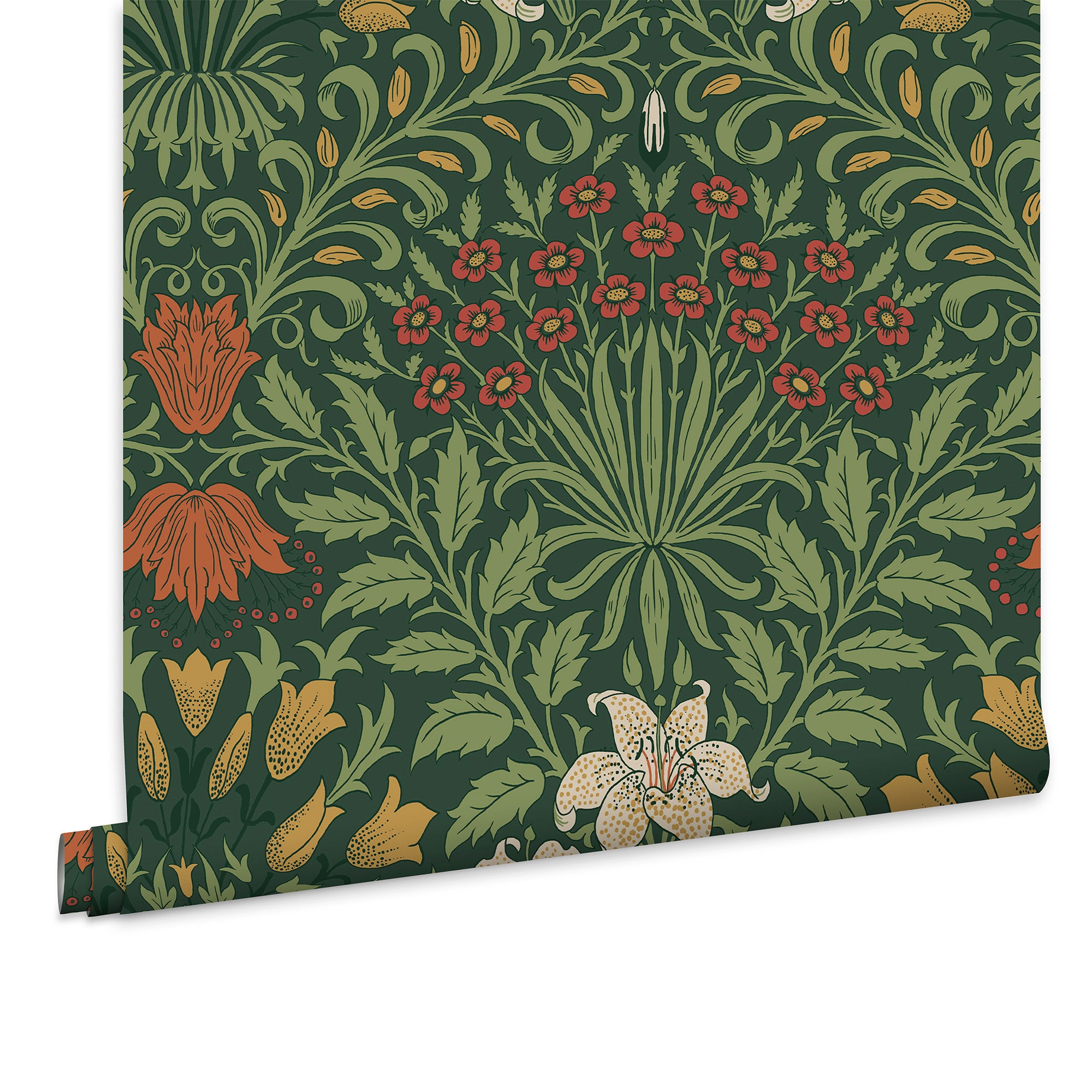 William Morris at Home Vliesbehang - Garden Moss Green - 1000x52