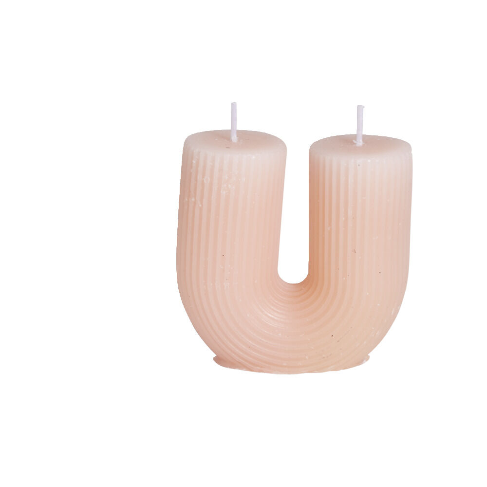 Bougie forme U 8x3,3xH7,5cm - 3 coloris