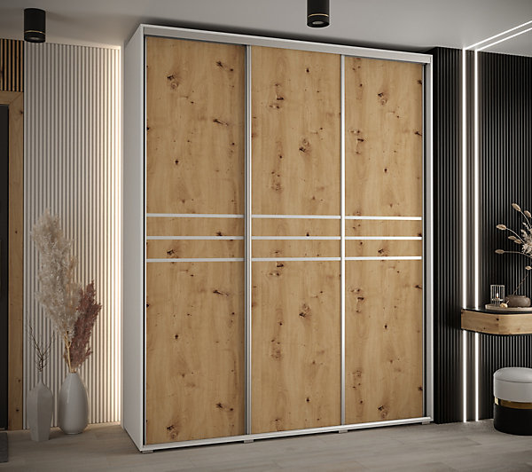 Armoire Davos 10 a portes coulissantes H. 235,2 x L. 200 x P. 45 3 portes