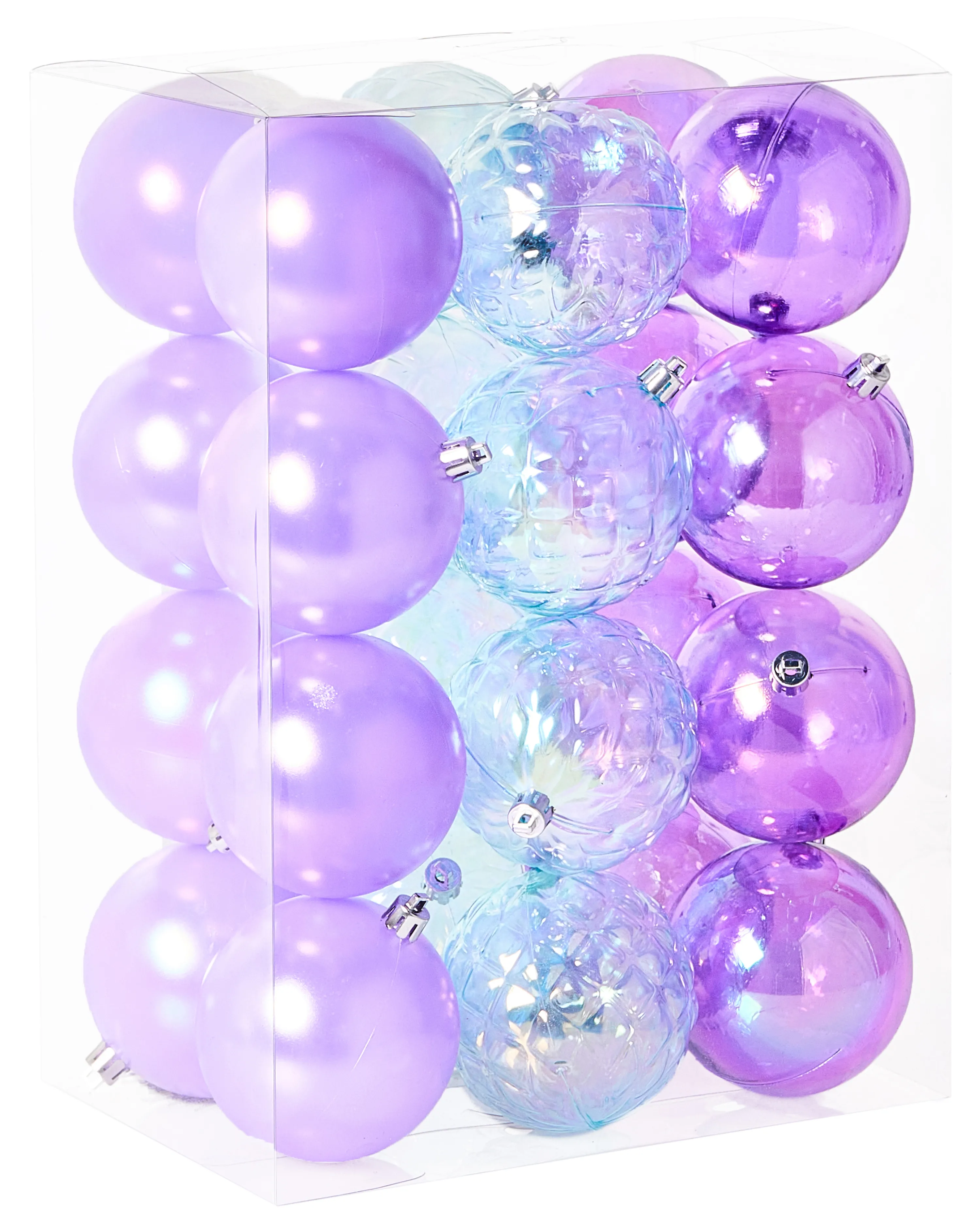 Set of 24 Baubles ASNEN Violet