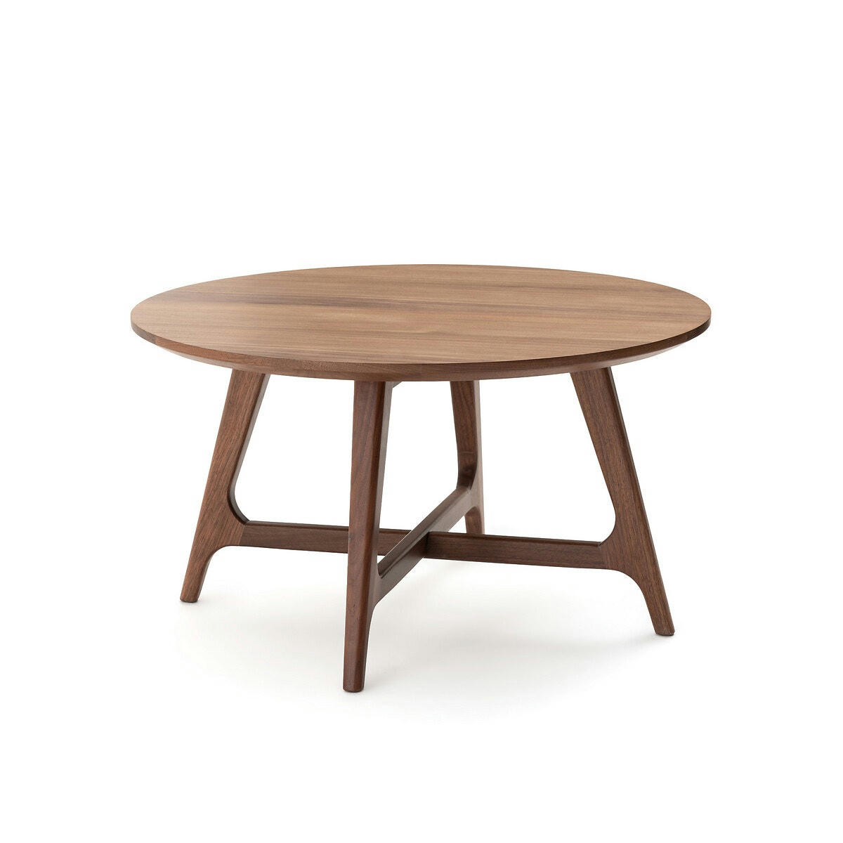Petite table basse ronde noyer, Larsen