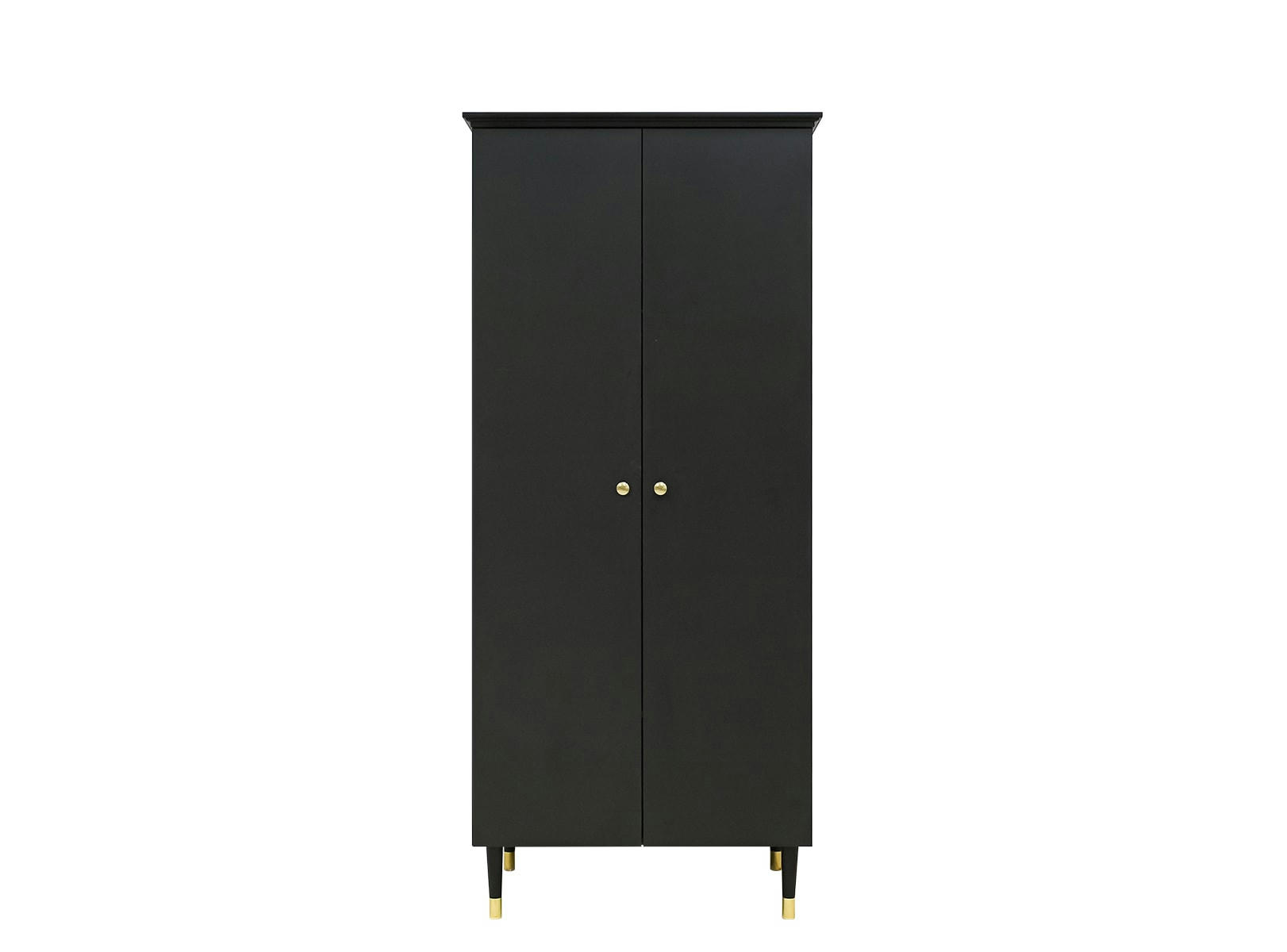 CLOË - Armoire 2-portes en MDF et panneaux de particules noir mat
