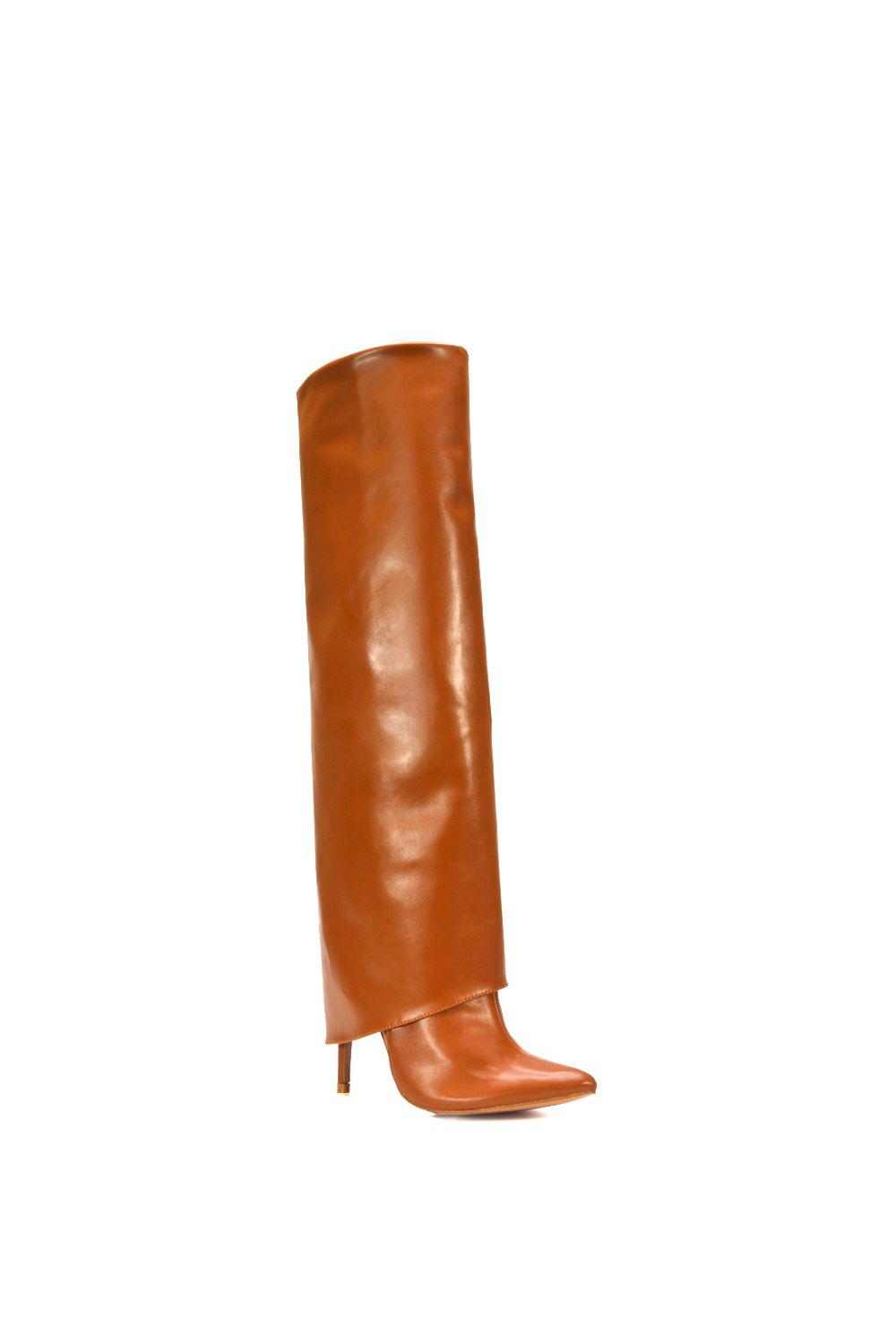 XY London Shauna' Stiletto Heel Knee High Boots With Foldover