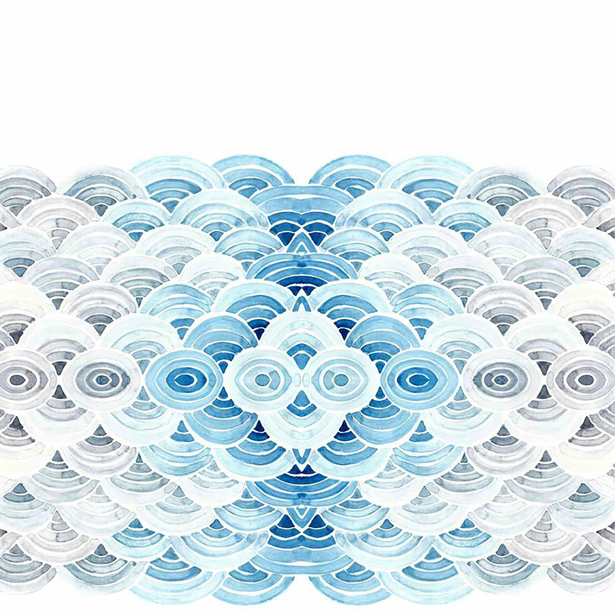 POSEIDON - Nappe imprimée blanc avec traitement anti-taches en coton 140x140 cm