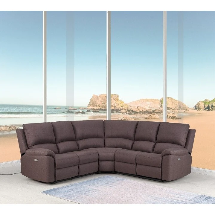 80 X 80 X 39 Brown Power Reclining Sectional