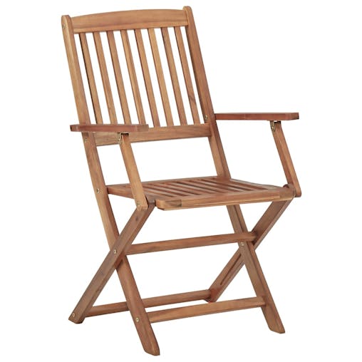 NNEVL Folding Outdoor Chairs 6 pcs Solid Acacia Wood