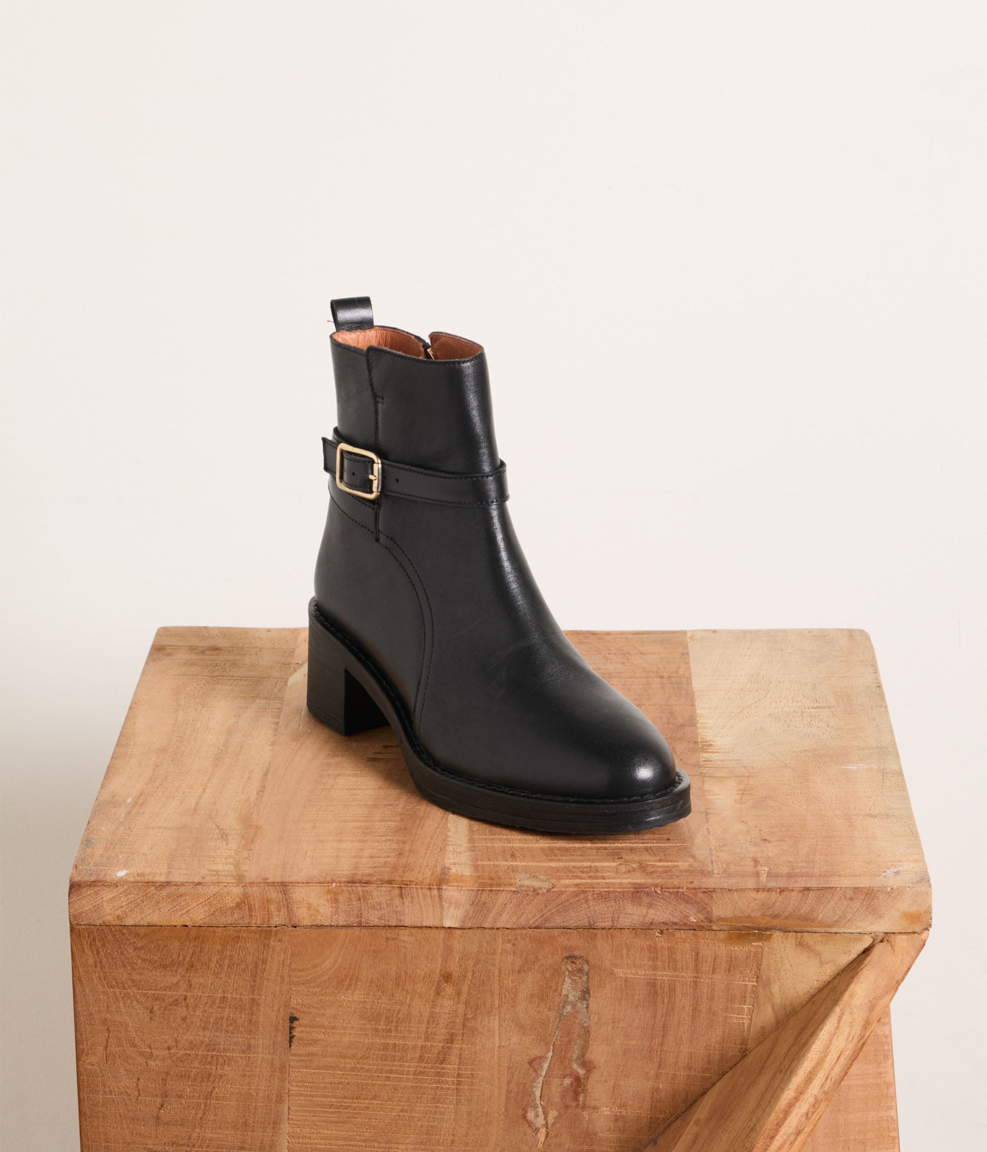 Boots en cuir noir Oleg
