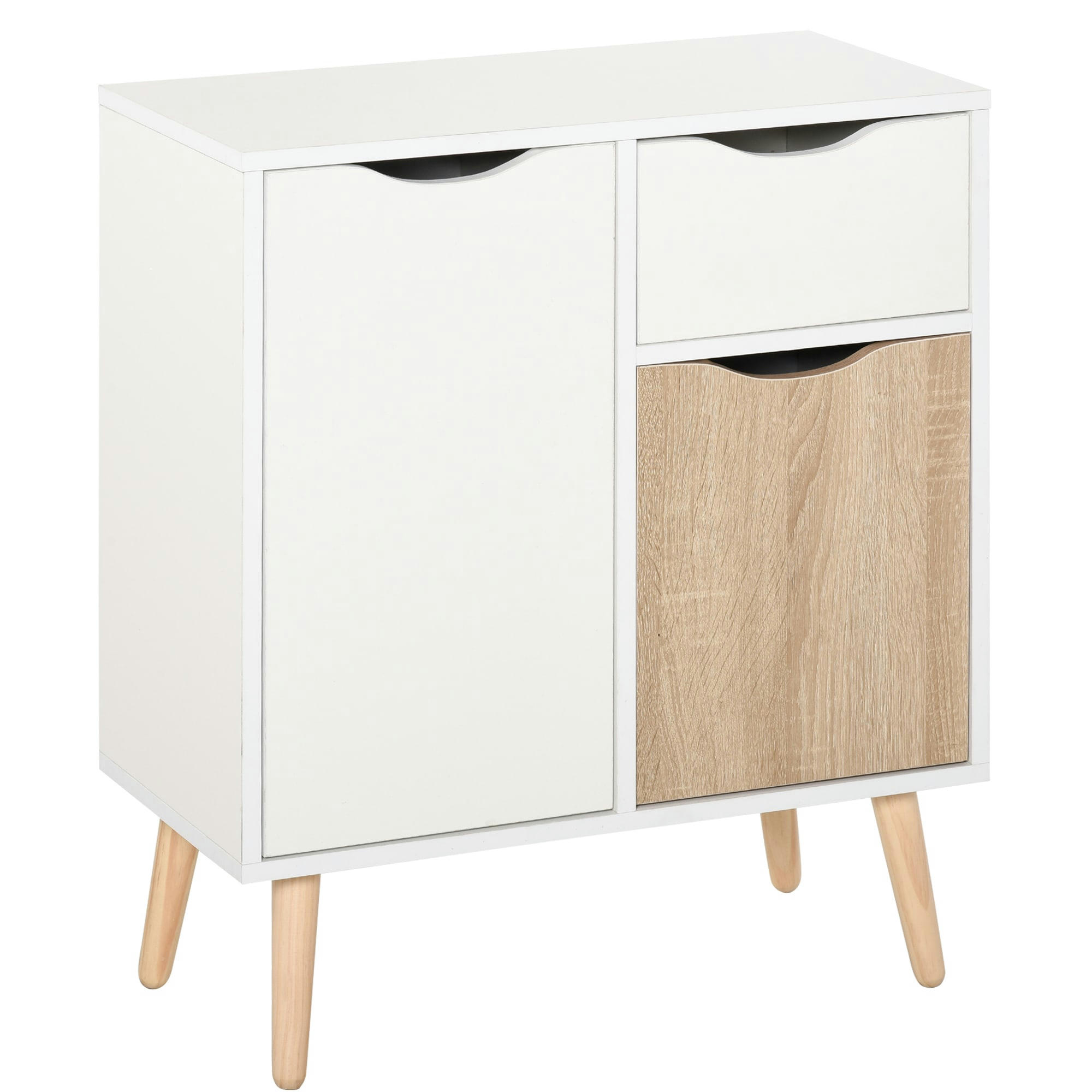 - Rangement design scandinave 2 portes tiroir bois pin blanc chêne clair