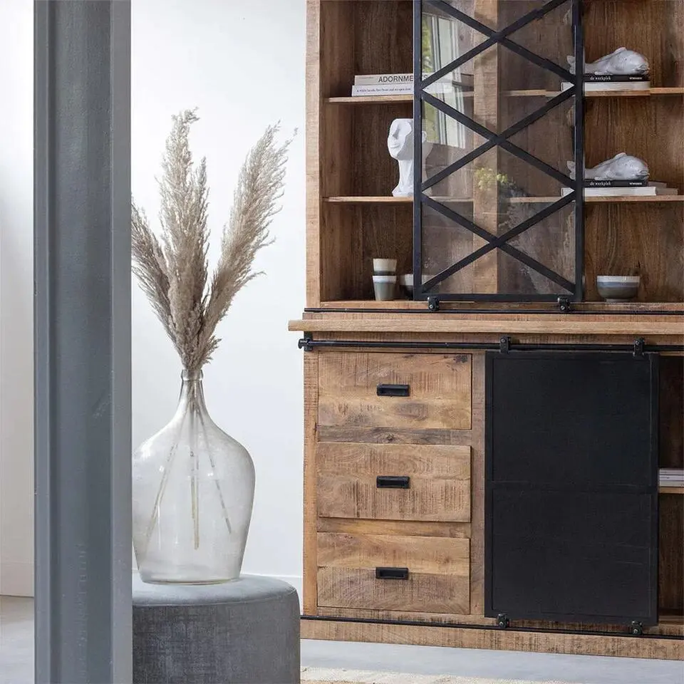 Mangohoutonline - Buffetkast Denver 160x220cm Enkele Deur Rechthoekig Bruin