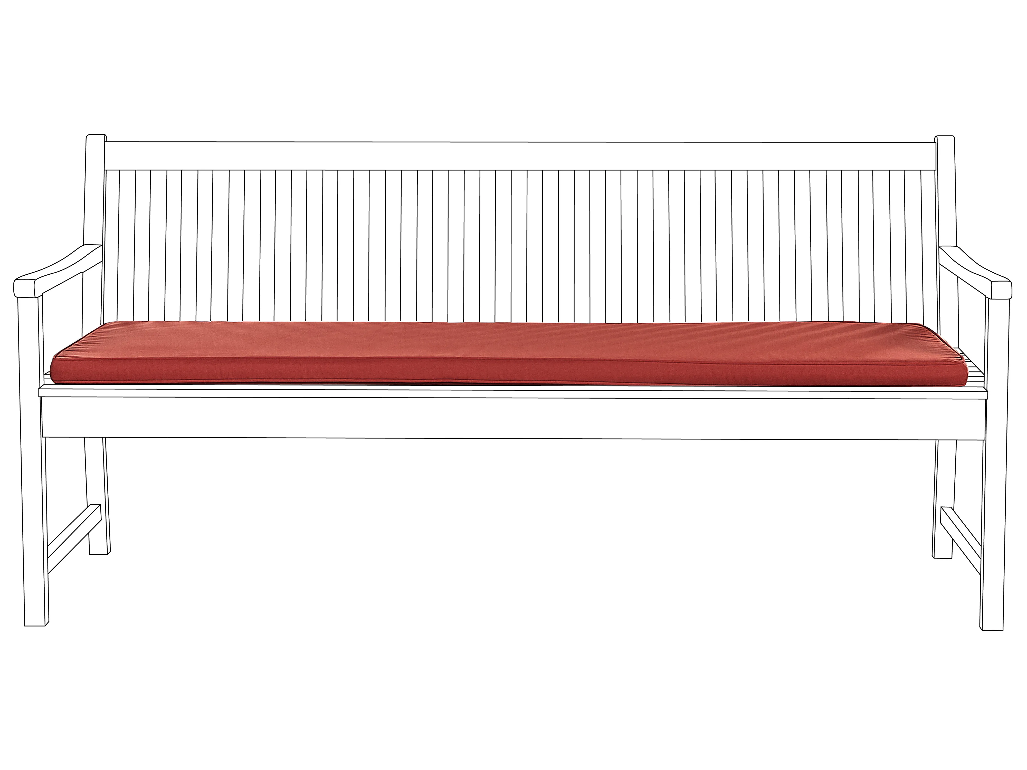 Bench Seat Pad Cushion VIVARA 169 x 50 cm Dark Red