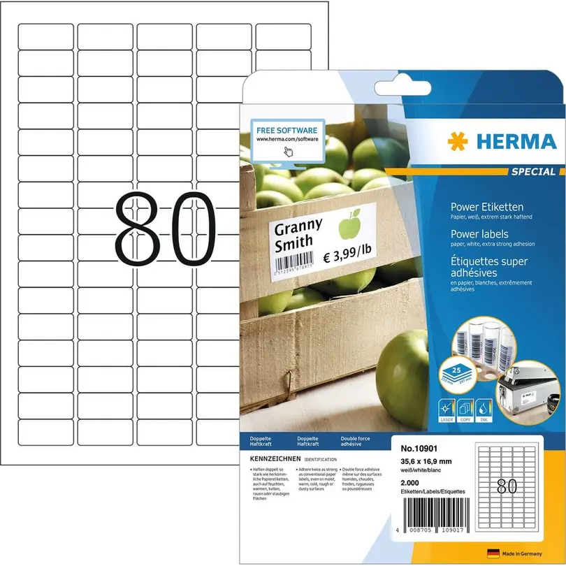 Etiketten 25er-Set Power