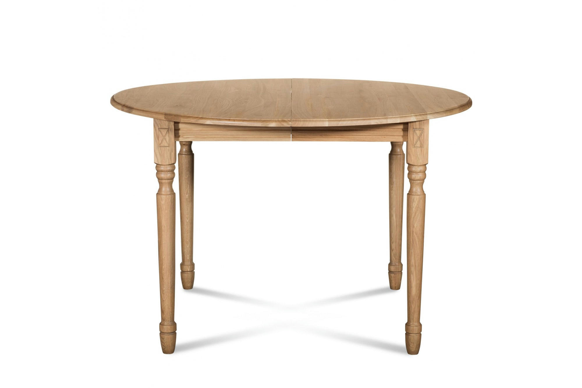VICTORIA - Table extensible ronde bois D105 cm + 1 allonge et Pieds tournés