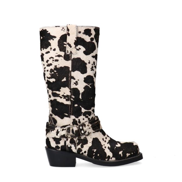 Cowprint suède bikerboots