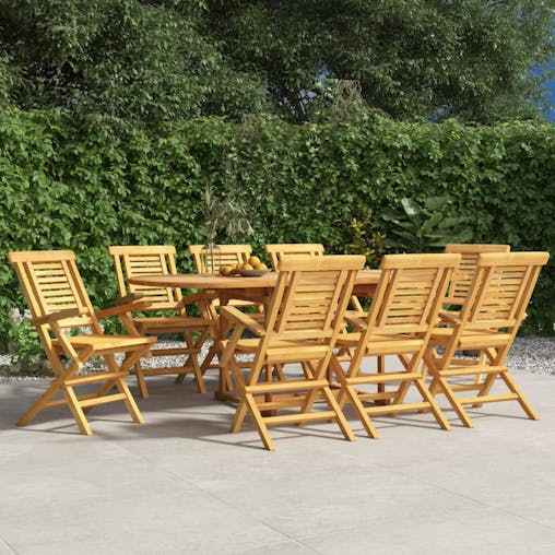 NNEVL Folding Garden Chairs 8 pcs 56x63x90 cm Solid Wood Teak