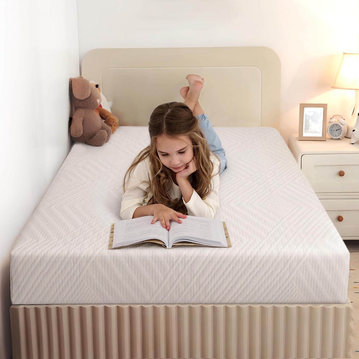 MLILY Twin Mattress in a Box, 8 inch Mattresses for Kids Bed Single Size Daybed Individual Bunk, Memory Foam Medium Firm