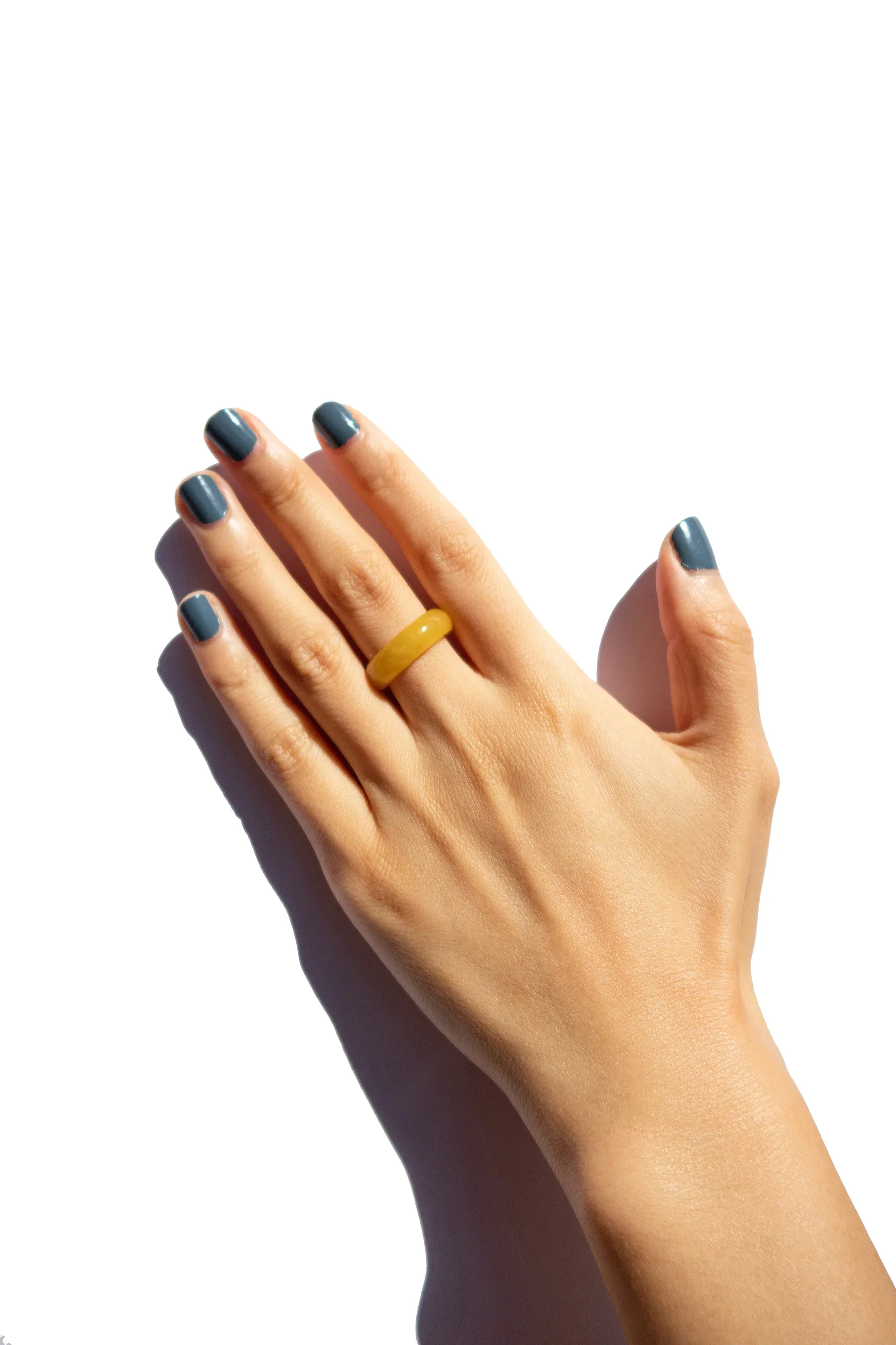 Carrie — Yellow Jade Ring