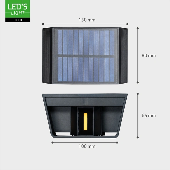 Solar-Außenleuchte, 100 lm, 2700K, schwarz