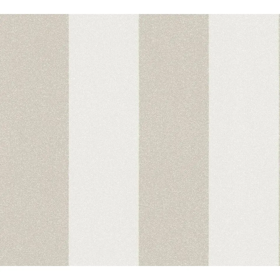 A.S. Cr&eacute;ation behang strepen beige en cr&egrave;me - 53 cm x 10.05 m