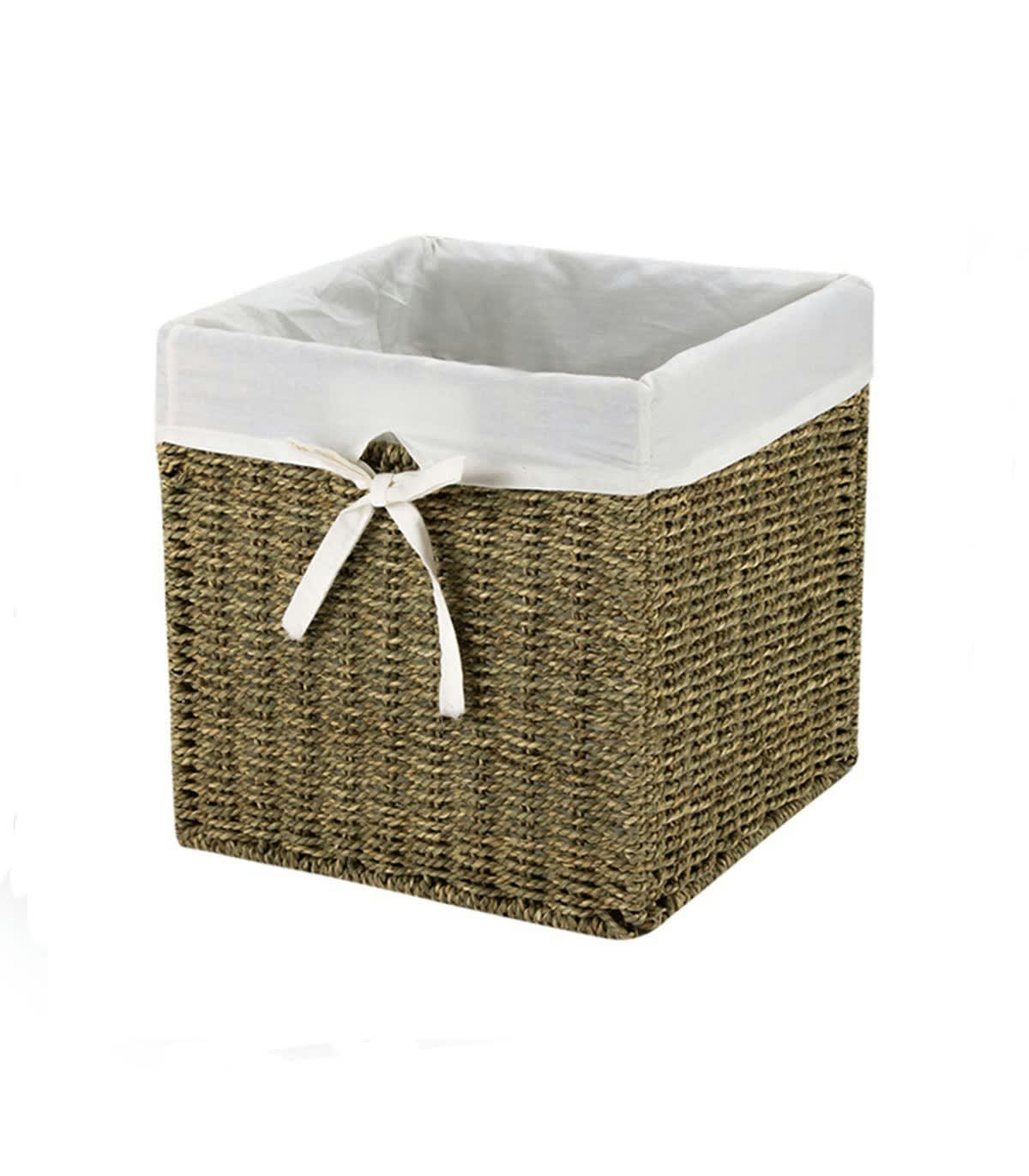 - Cube de rangement en jonc de mer 28x28x28cm - Marron