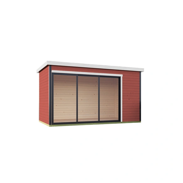 Gartenhaus »Austin«, BxHxT: 439,6 x 239,4 x 259,6 cm, (Außenmaß inkl. Dachüberstand), schwedenrot