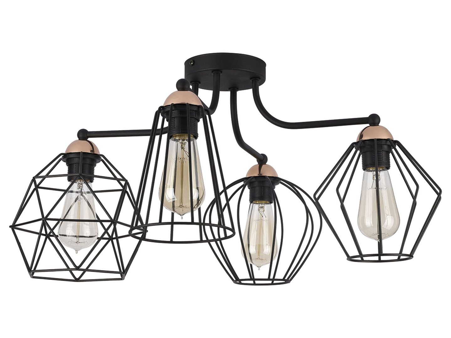 Lampa sufitowa Galaxy 4-punktowa metalowa czarna