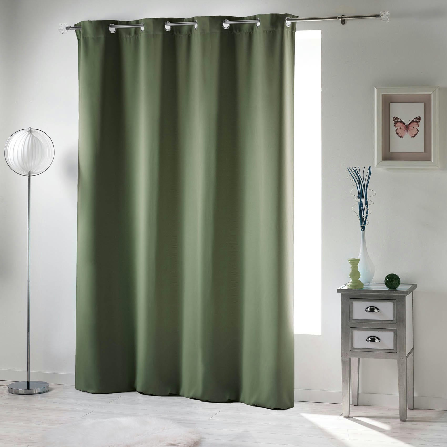 - Rideau 90 % occultant radiateur petite hauteur vert olive