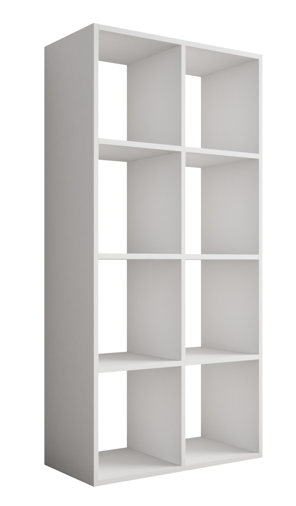 Regał - 8 przegródek, kolor: biały – 147 × 74 × 30 cm, poziomy lub pionowy