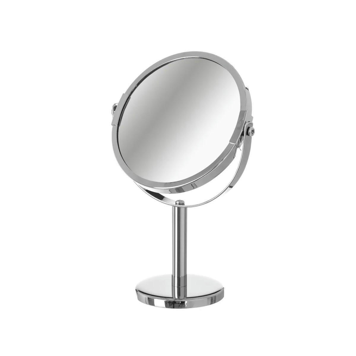 - Miroir grossissant (x2) double face en métal argenté
