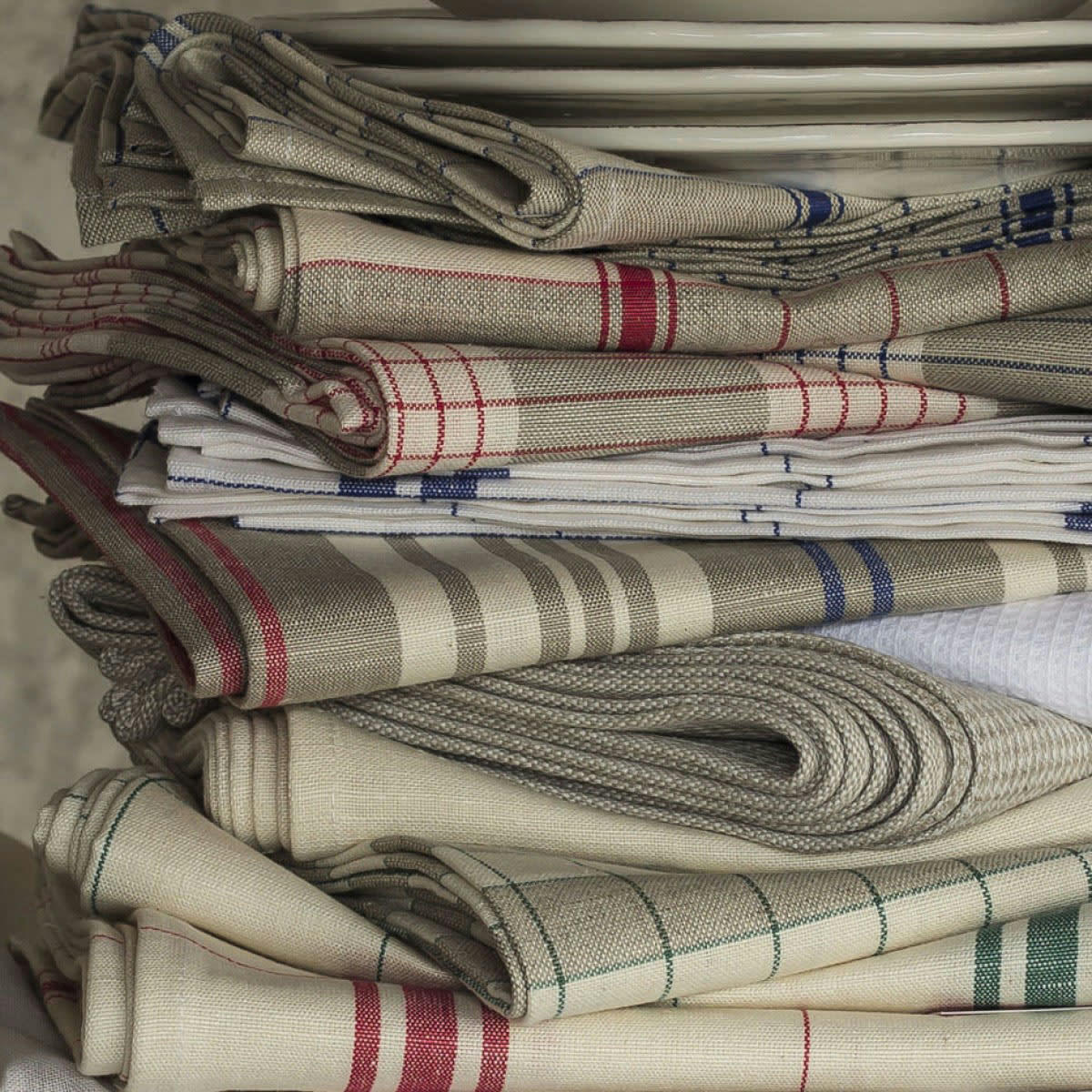 EGR - Torchon en lin rouge 50x75