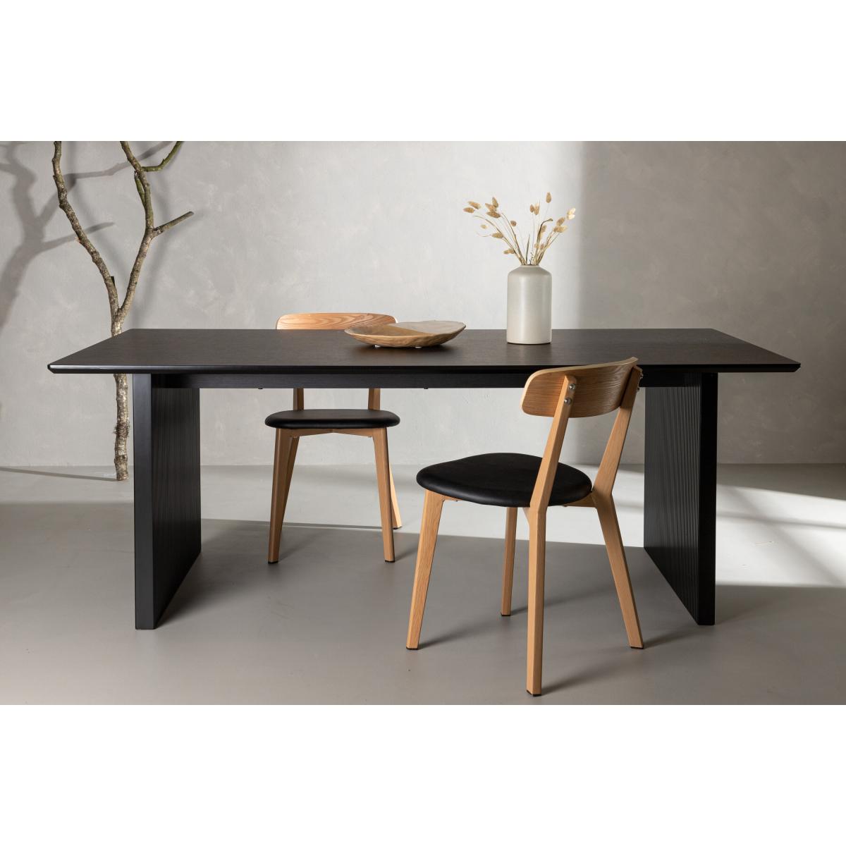 Svea - Tiko rechthoekige eettafel - 200 x 100 cm - zwart