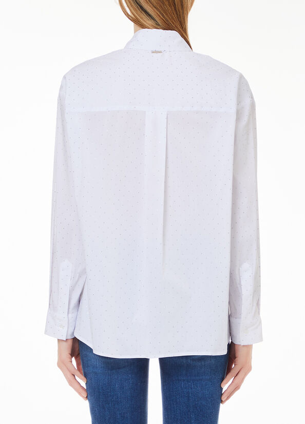 Camicia over con mini borchie