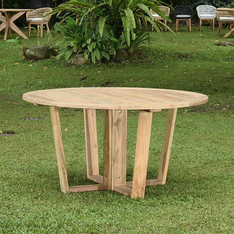NEWHAVEN - Table ronde en teck massif recyclé 150 cm
